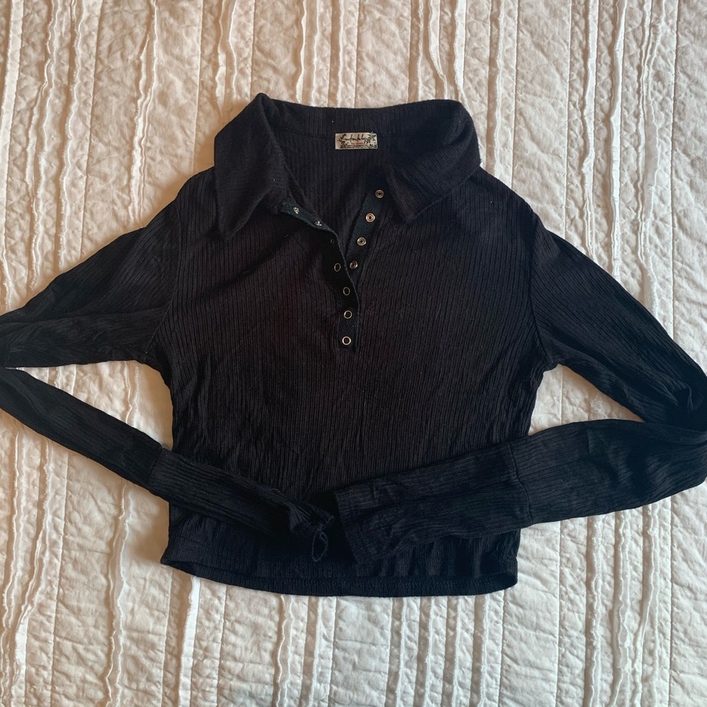 free people cropped long sleeve top